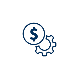 Money and gears icon