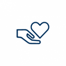 hand with love heart icon