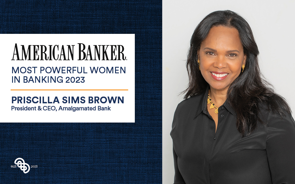 A picture of Priscilla Sims Brown, President and CEO of Amalgamated Bank