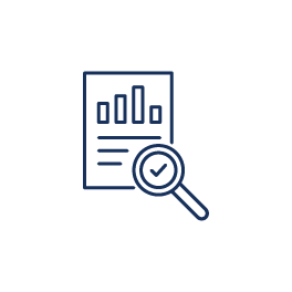 chart document with magnifying glass