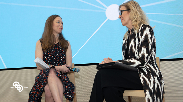 Chelsea Clinton speaks about the importance of creating banking partnerships
