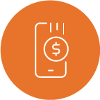 mobile phone with dollar sign icon