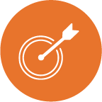 dart icon in an orange circle