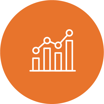 bar chart orange icon